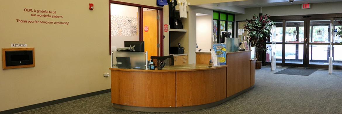 Customer Services Desk on the Library's first floor