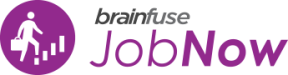 Brainfuse JobNow purple text database logo
