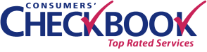 Consumers’ Checkbook blue and red text logo with two red checkmarks