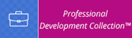 Professional Development Collection blue and pink background database logo