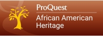 ProQuest African American Heritage brown background and a yellow tree