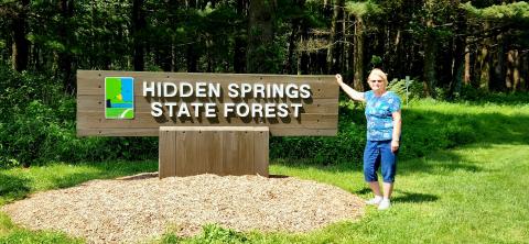 The presenter at a state park.